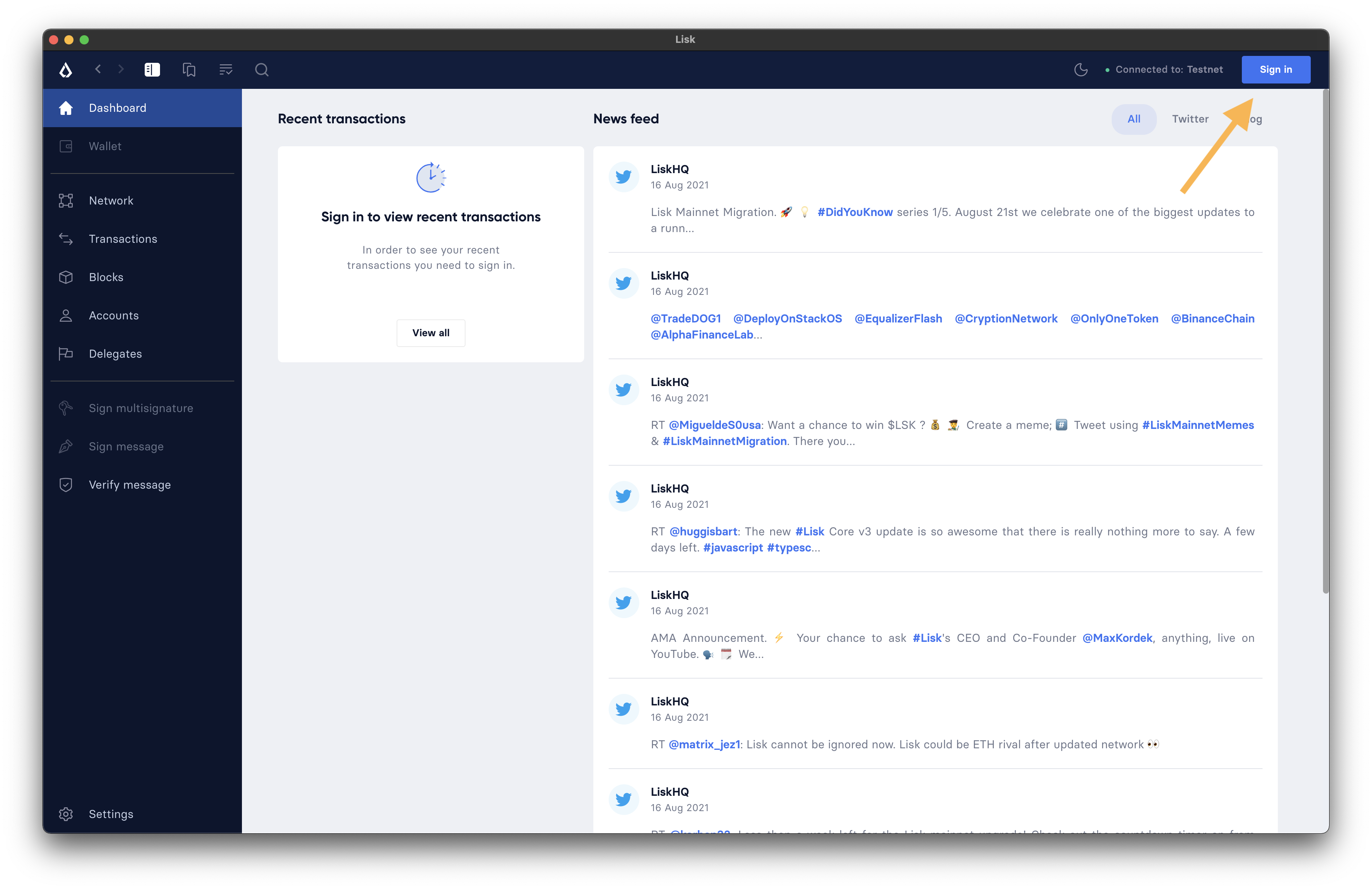 Open Lisk Desktop
